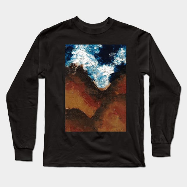 Abstract texture oil paint design Long Sleeve T-Shirt by FLOWING COLORS